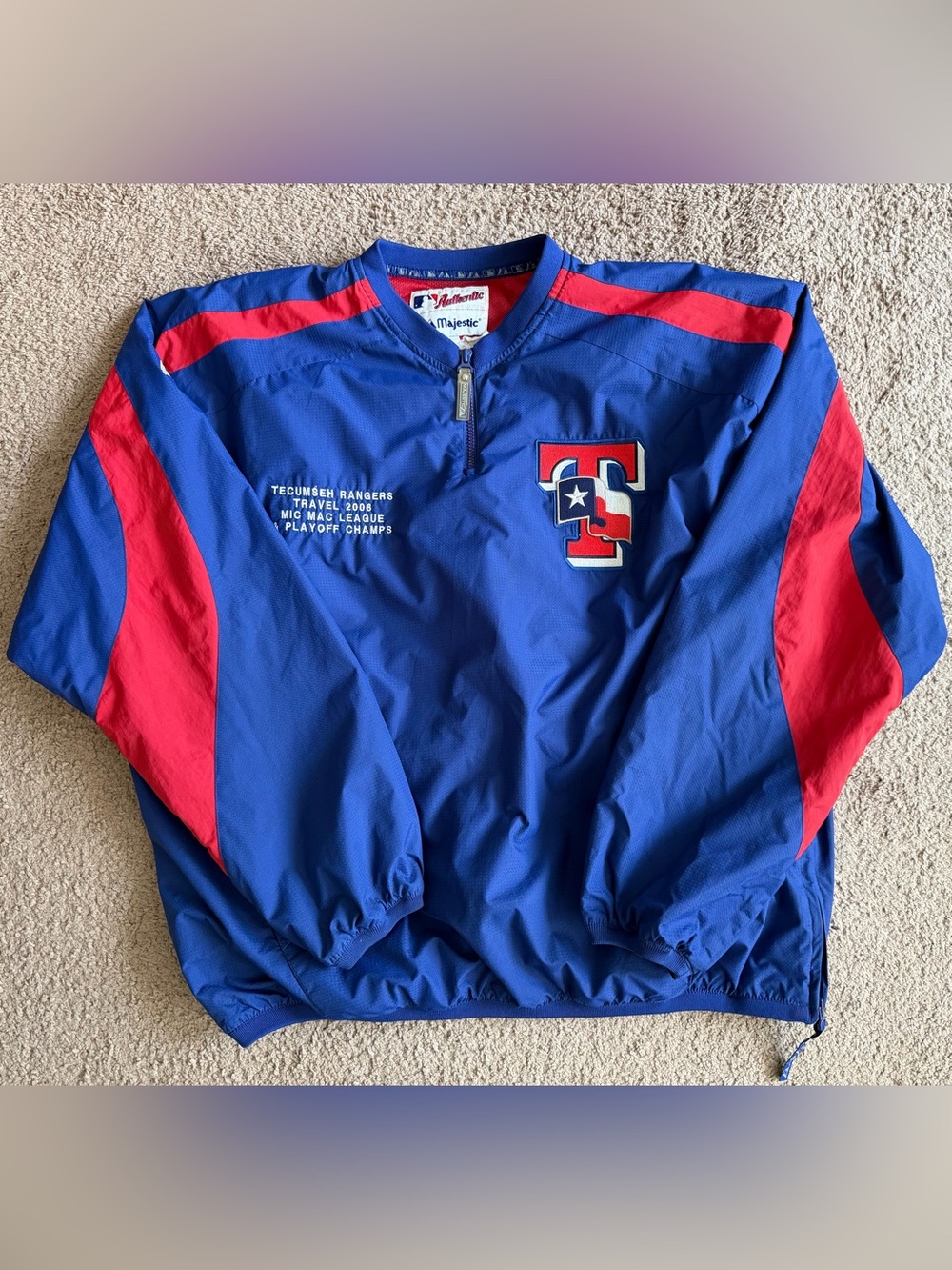 Vintage Mens MAJESTIC Texas RANGERS  Windbreaker Baseball Jacket